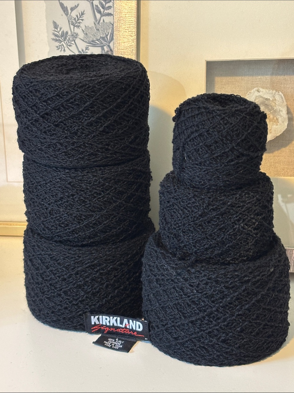 100% Cashmere Recycled Lace Weight Yarn Bundle of 5 Cakes 263 g Black